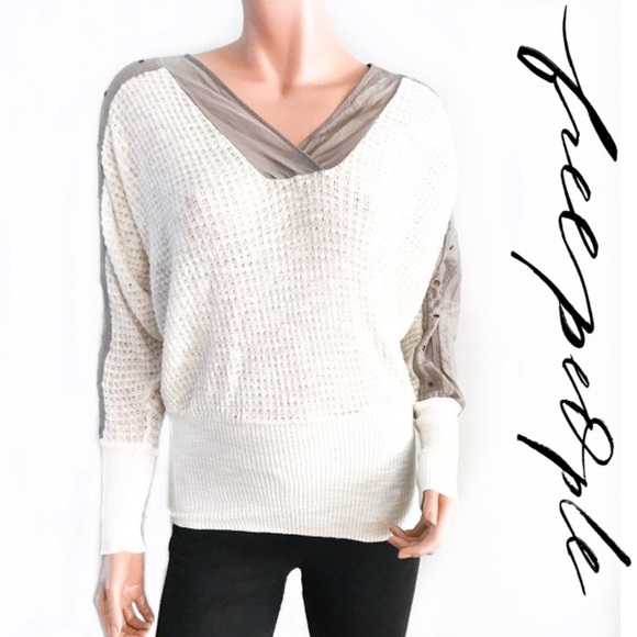 Free People Tops - FP Cream Colored Dolman Sleeve Waffle Knit Top